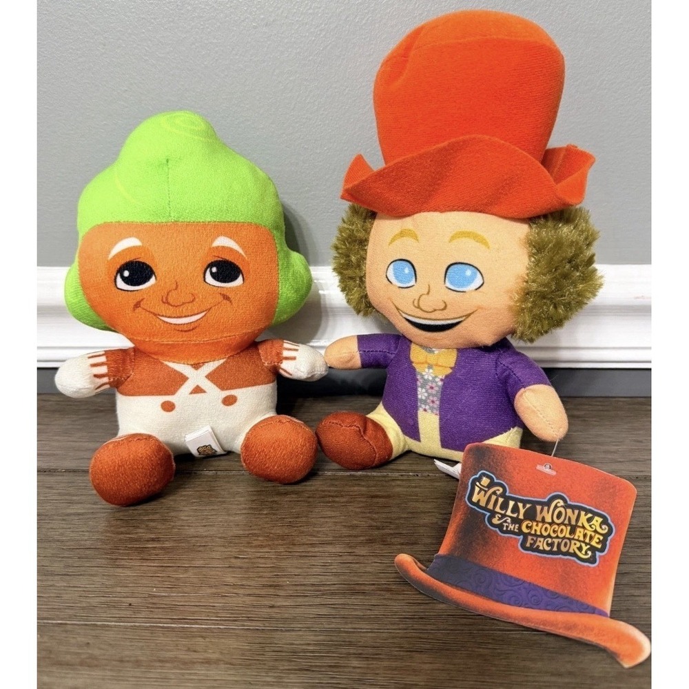 Willy Wonka and Oompa Loompa Plush Stuffed Animal Toys Lot of 2